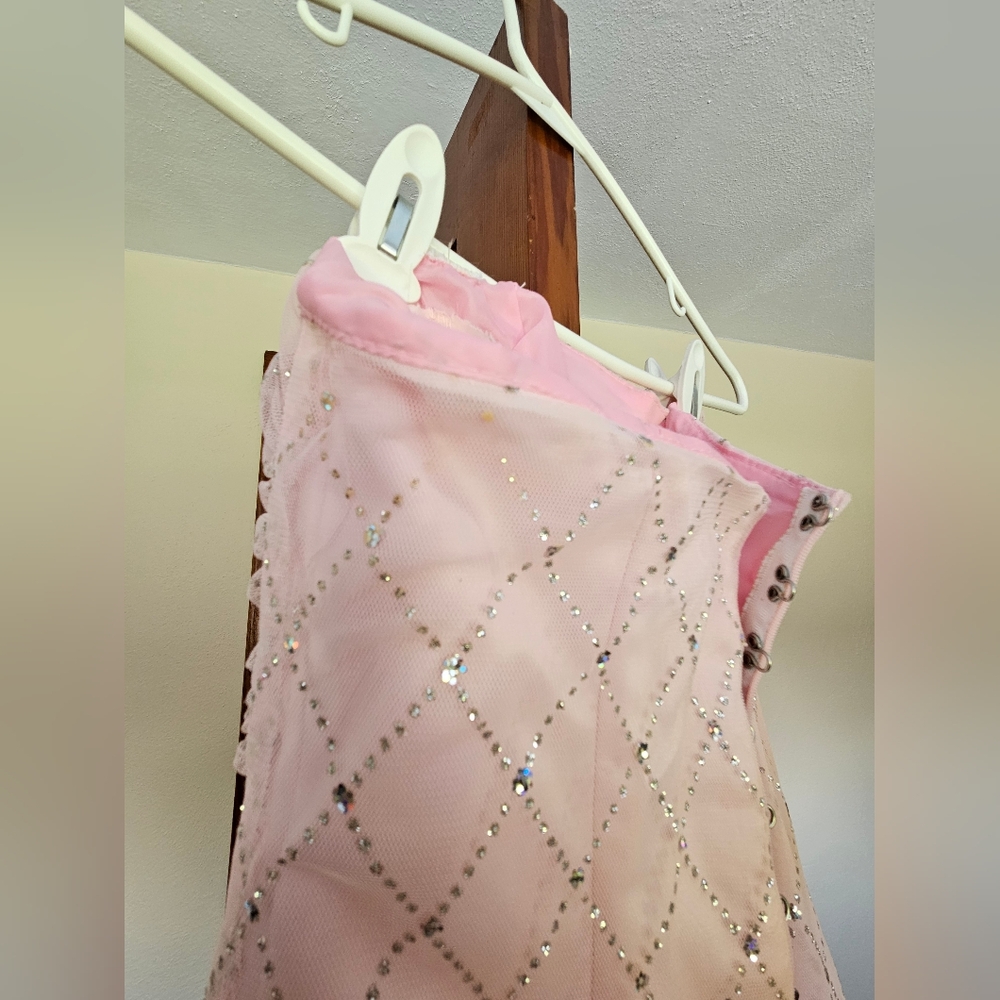 Unbranded Unsized Strapless Light Pink Maxi Prom Dress with Cequins on Mesh - Picture 8 of 12